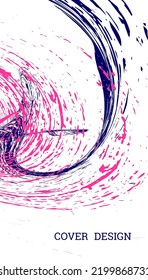 Painted strokes, waves. Abstract cover, vector.