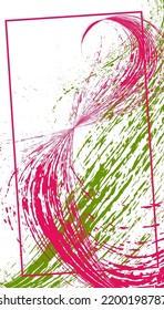 Painted strokes, waves. Abstract cover, vector.