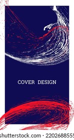Painted strokes, waves. Abstract cover, vector.
