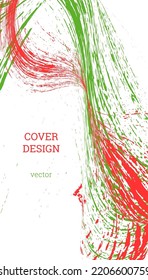 Painted strokes, waves. Abstract cover, vector.