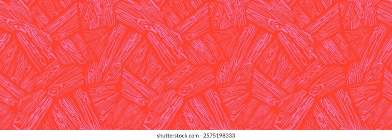 Painted stylized tree seamless pattern on a orange background. Vector hand drawn texture background. Abstract lines trees. Plain minimalist ornament print