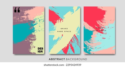 painted textures set. Trendy graphic artwork for poster, cover, invitation.