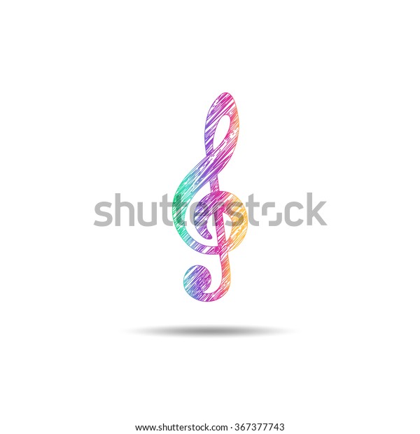 Painted Treble Clef Different Colors Stock Vector (Royalty Free ...