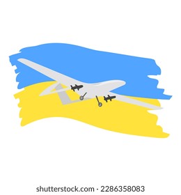 Painted Ukraine Flag und Bayraktar Vektorgrafik