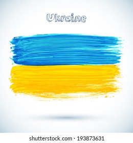Painted Ukraine flag, vector illustration