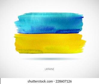 Painted Ukraine flag, vector illustration