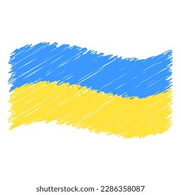 Die Flagge der Ukraine gestrichen. Vektorgrafik