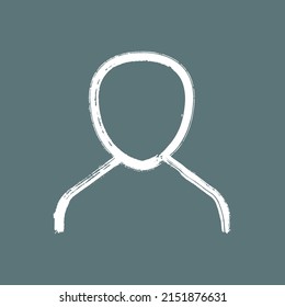 Painted user profile account web icon vector design. Isolated user account web icon for profile login link or button. Pictogram symbol, man silhouette, linear vector graphic design ui ux element