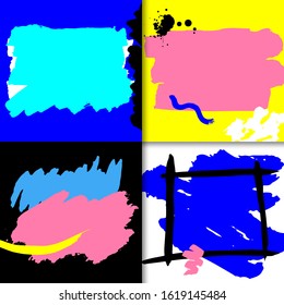 Painted vector banner templates. Art painted backgrounds. Vector painting. Creative business. Social media post templates. Brush stroke banner templates. Abstract painted wallpaper. Watercolor vector.