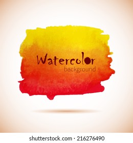 Painted vector banner. Watercolor background
