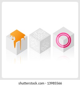 Painted vector cubes