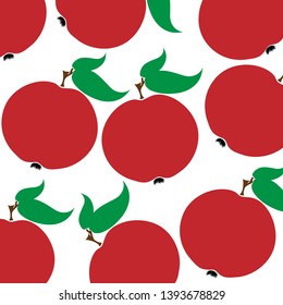 Painted vector illustration of painted apples on white background. Symbol of fruit, food,vegetarian,vegan.
