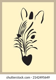 Painted vector image with zebra