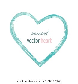 painted vector isolated heart frame blue