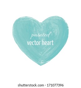 painted vector isolated heart frame blue filled