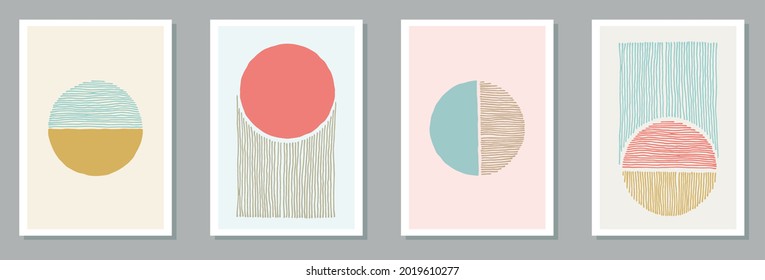 Cubiertas vintage pintadas con conjunto vectorial. Textura de manchas de color de agua. Impresiones de estilo de los años 20. Diseño artístico elegante. Elementos de trazo de pincel.