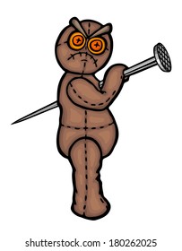 Painted Voodoo doll, vector illustration