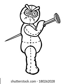 Painted Voodoo doll, vector illustration