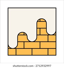 Parede pintada Parede plana estilo parede com pingar pintura simbolizando a renovação ideal para remodelar gráficos e temas de construção.
