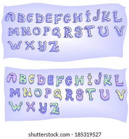 Painted watercolor alphabet