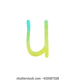 Painted watercolor alphabet, isolated.Stylish background in grunge style .