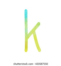Painted watercolor alphabet, isolated.Stylish background in grunge style .
