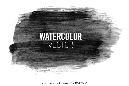 Painted watercolor background stain, black color