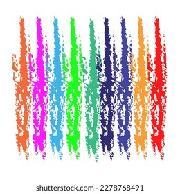 Painted watercolor rainbow splashes on white background.