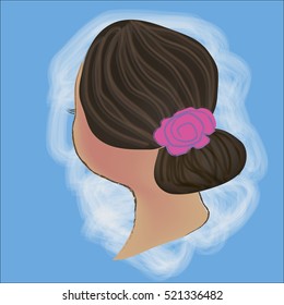 painted woman's face behind