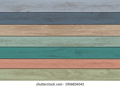 Paneles de madera pintada de estilo retro. Fondo vectorial vintage.