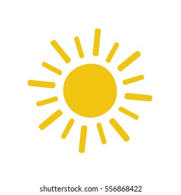 painted yellow Sun icon. Stock vector illustration