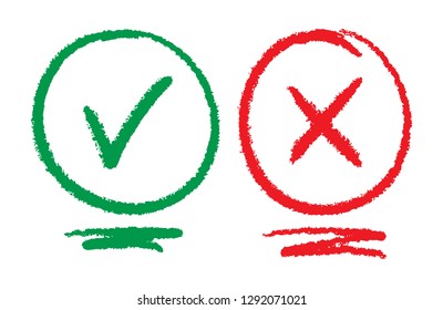 painted yes and no symbol