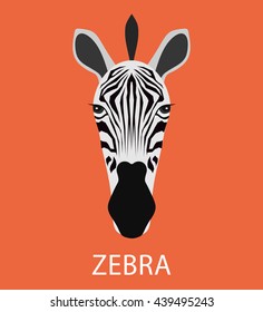 Painted Zebra on a red background

