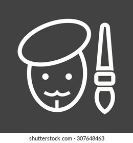 Painter, artist, art icon vector image.Can also be used for art and designing. Suitable for mobile apps, web apps and print media.