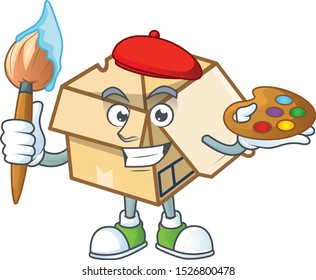 Painter box cardboard open for goods packaging