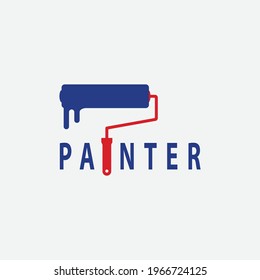 Painter Brush Logo Design Template.
