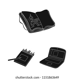 Painter and drawing black icons in set collection for design. Artistic accessories vector symbol stock web illustration.