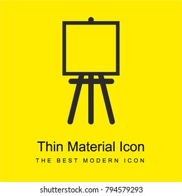 Painter easel with square canvas bright yellow material minimal icon or logo design