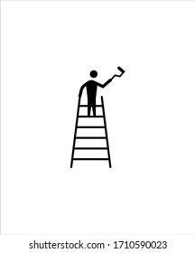 painter flat icon,vector best flat painter icon.