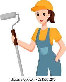 Painter Girl Profession Character Design Illustration