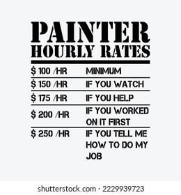 Painter Hourrate Funny Handyman Pintura