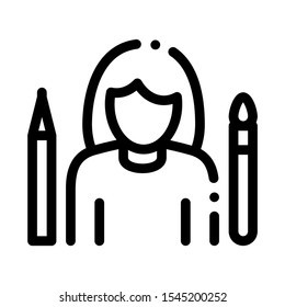 Painter Human Talent Icon Vector Thin Line. Contour Illustration