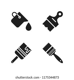 painter icon. 4 painter vector icons set. paint brush, paint bucket and paintbrush icons for web and design about painter theme