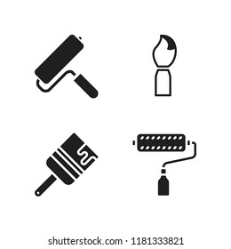 painter icon. 4 painter vector icons set. paintbrush, paint brush and paint roller icons for web and design about painter theme