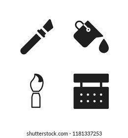 painter icon. 4 painter vector icons set. paint brush, paint bucket and painting brush icons for web and design about painter theme