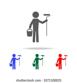 Painter icon. Elements of people profession in multi colored icons. Premium quality graphic design icon. Simple icon for websites, web design, mobile app, info graphics on white background