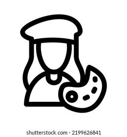 icono del pintor o logotipo símbolo de signo aislado ilustración vectorial - iconos vectoriales de estilo negro de alta calidad
