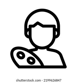 icono del pintor o logotipo símbolo de signo aislado ilustración vectorial - iconos vectoriales de estilo negro de alta calidad
