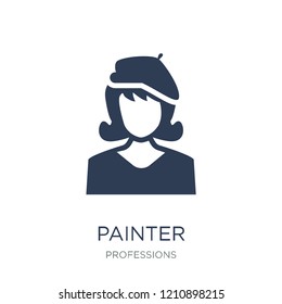 Painter icon. Trendy flat vector Painter icon on white background from Professions collection, vector illustration can be use for web and mobile, eps10