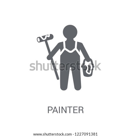 Painter icon. Trendy Painter logo concept on white background from Professions collection. Suitable for use on web apps, mobile apps and print media.
